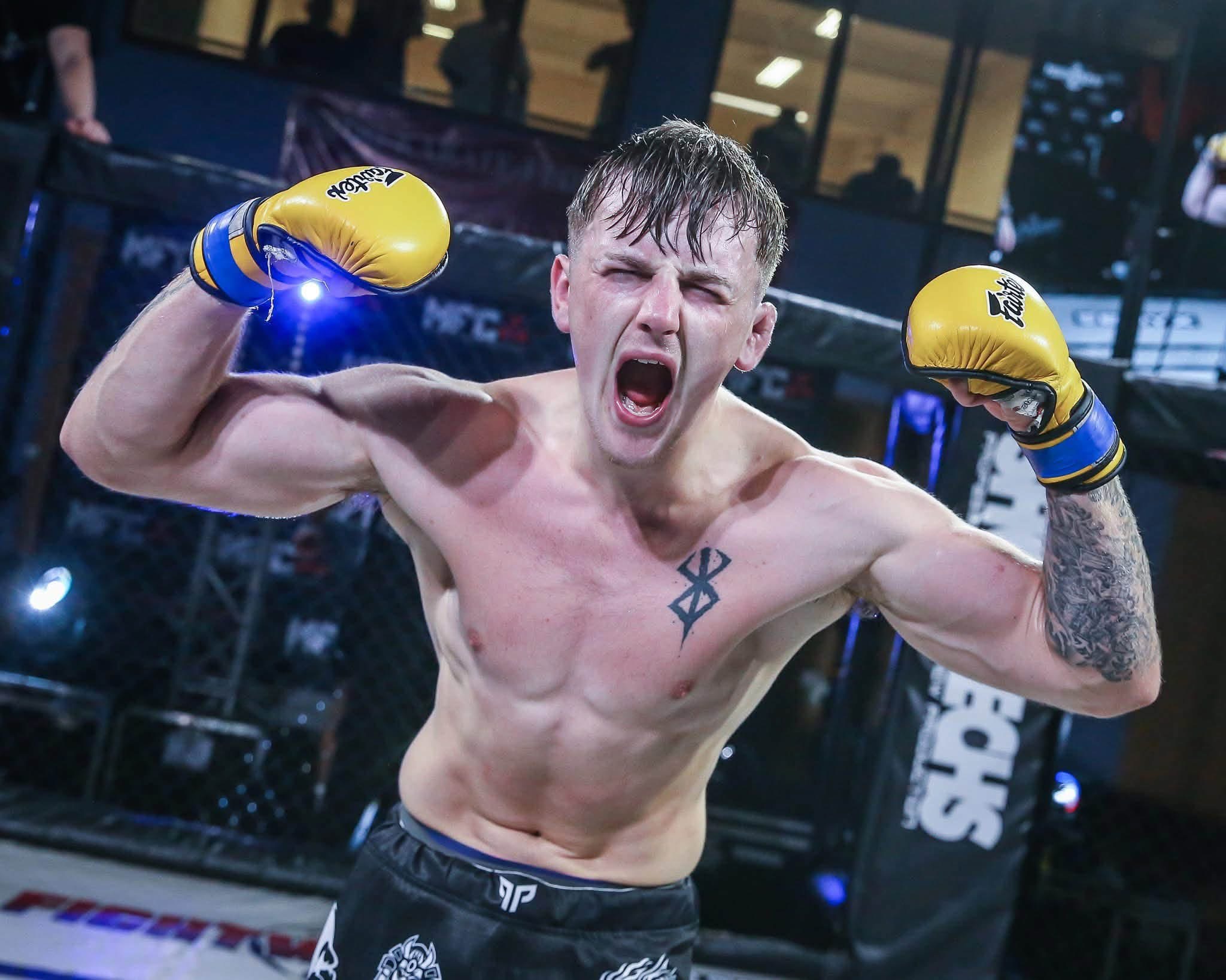 MMA Fighter Corey celebrate